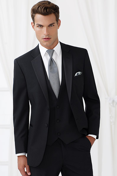 2 Button Black Suit